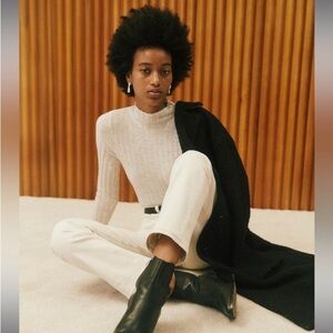 MADEWELL Alpaca Blend Mock Neck Lightweight Sweater NWT XS